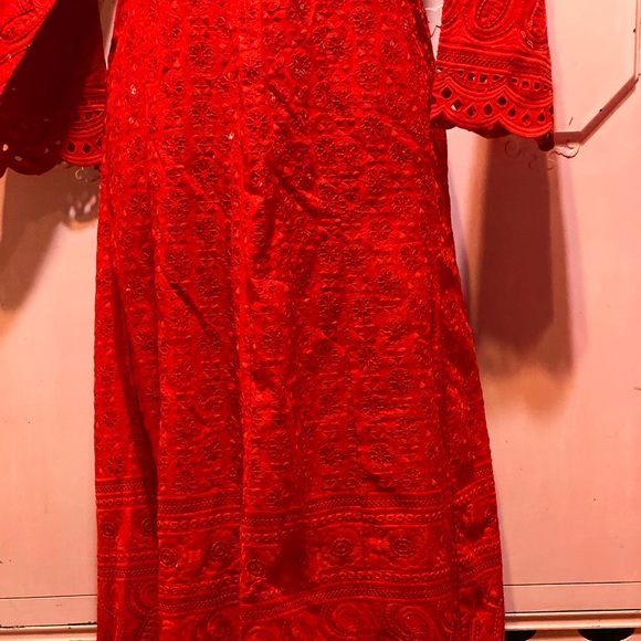 Brand new from India. Long red sequin dress US size 12 - Picture 7 of 16